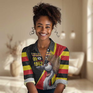 Uganda Independence Day with Crowned Cranes Women Casual Shirt