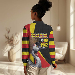 Uganda Independence Day with Crowned Cranes Women Casual Shirt