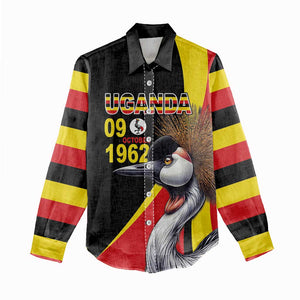 Uganda Independence Day with Crowned Cranes Women Casual Shirt