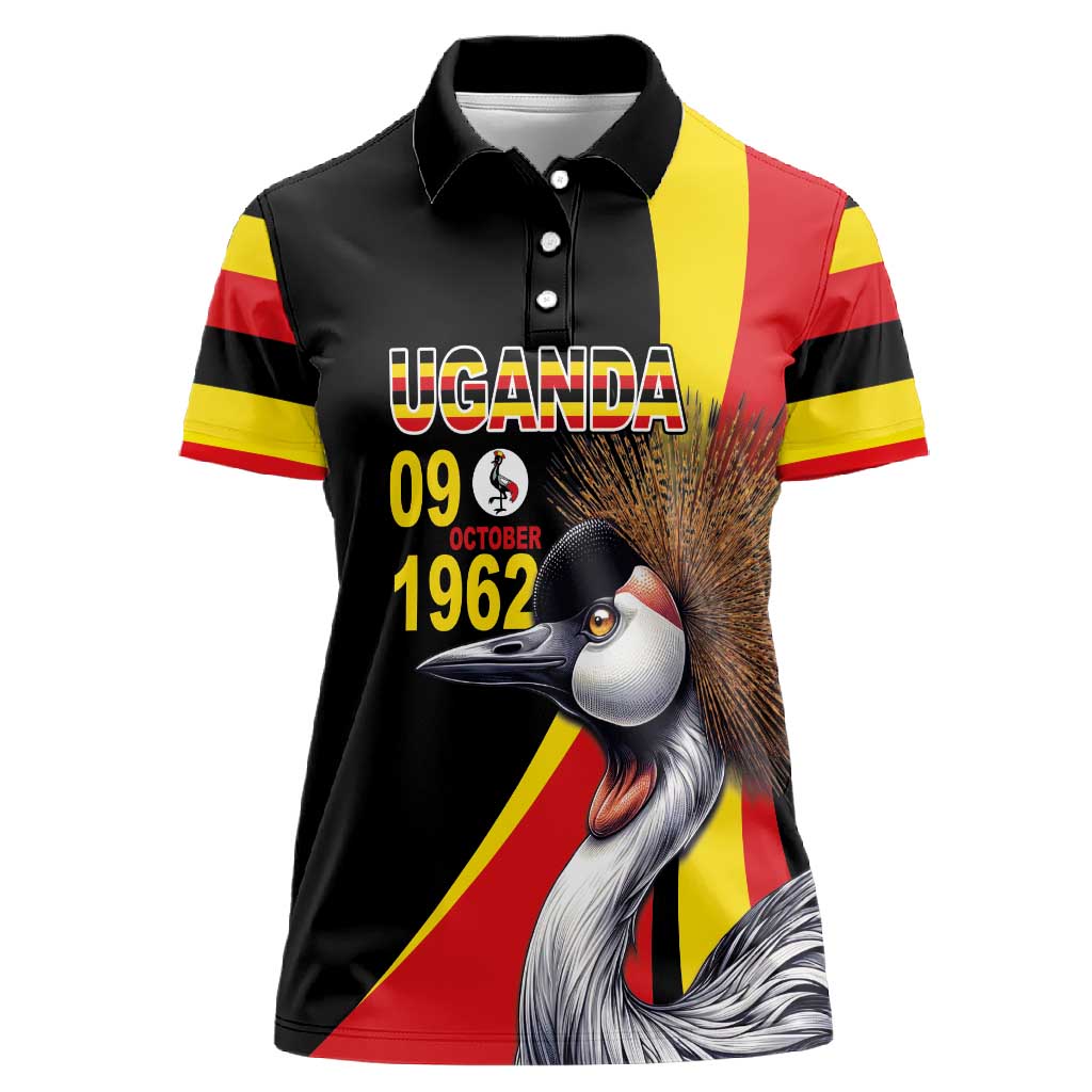 Uganda Independence Day with Crowned Cranes Women Polo Shirt