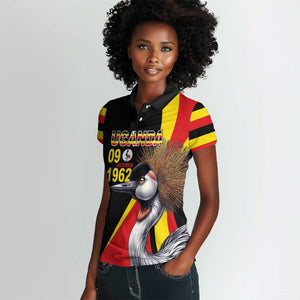 Uganda Independence Day with Crowned Cranes Women Polo Shirt