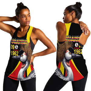 Uganda Independence Day with Crowned Cranes Women Racerback Tank