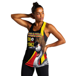 Uganda Independence Day with Crowned Cranes Women Racerback Tank