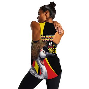 Uganda Independence Day with Crowned Cranes Women Racerback Tank