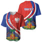 Personalized Haiti and Poland Cultural Fusion Baseball Jersey White Eagle and Haitian Independence Symbols