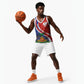 Personalized Haiti and Poland Cultural Fusion Basketball Jersey White Eagle and Haitian Independence Symbols