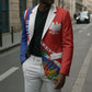 Personalized Haiti and Poland Cultural Fusion Blazer White Eagle and Haitian Independence Symbols