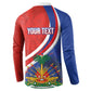 Personalized Haiti and Poland Cultural Fusion Button Sweatshirt White Eagle and Haitian Independence Symbols