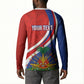 Personalized Haiti and Poland Cultural Fusion Button Sweatshirt White Eagle and Haitian Independence Symbols