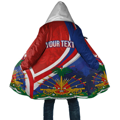 Personalized Haiti and Poland Cultural Fusion Cloak White Eagle and Haitian Independence Symbols