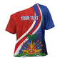 Personalized Haiti and Poland Cultural Fusion Cross Shoulder Shirt White Eagle and Haitian Independence Symbols