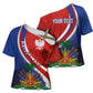 Personalized Haiti and Poland Cultural Fusion Cross Shoulder Shirt White Eagle and Haitian Independence Symbols