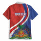 Personalized Haiti and Poland Cultural Fusion Hawaiian Shirt White Eagle and Haitian Independence Symbols