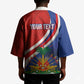 Personalized Haiti and Poland Cultural Fusion Kimono White Eagle and Haitian Independence Symbols