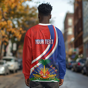 Personalized Haiti and Poland Cultural Fusion Long Sleeve Shirt White Eagle and Haitian Independence Symbols