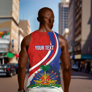 Personalized Haiti and Poland Cultural Fusion Men Tank Top White Eagle and Haitian Independence Symbols