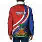 Personalized Haiti and Poland Cultural Fusion Padded Jacket White Eagle and Haitian Independence Symbols