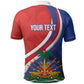 Personalized Haiti and Poland Cultural Fusion Polo Shirt White Eagle and Haitian Independence Symbols