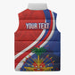 Personalized Haiti and Poland Cultural Fusion Sleeveless Puffer Jacket White Eagle and Haitian Independence Symbols