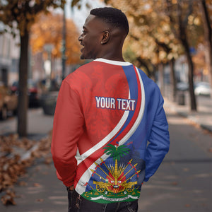 Personalized Haiti and Poland Cultural Fusion Sweatshirt White Eagle and Haitian Independence Symbols