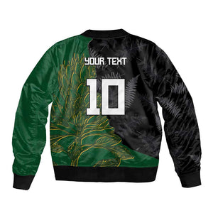 Custom Aotearoa South Africa Rugby Freedom Cup Bomber Jacket Kiwi Warriors Haka with King Protea Symbol - African Pride