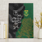Aotearoa South Africa Rugby Freedom Cup Canvas Wall Art Kiwi Warriors Haka with King Protea Symbol - African Pride