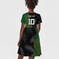 Custom Aotearoa South Africa Rugby Freedom Cup Kid Short Sleeve Dress Kiwi Warriors Haka with King Protea Symbol - African Pride