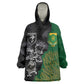 Custom Aotearoa South Africa Rugby Freedom Cup Kid Wearable Blanket Hoodie Kiwi Warriors Haka with King Protea Symbol - African Pride