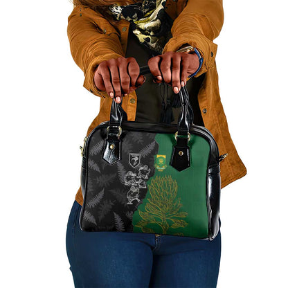 Aotearoa South Africa Rugby Freedom Cup Shoulder Handbag Kiwi Warriors Haka with King Protea Symbol - African Pride