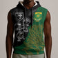 Custom Aotearoa South Africa Rugby Freedom Cup Sleeveless Hoodie Kiwi Warriors Haka with King Protea Symbol - African Pride