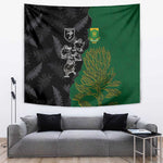 Aotearoa South Africa Rugby Freedom Cup Tapestry Kiwi Warriors Haka with King Protea Symbol - African Pride