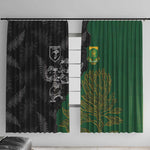 Aotearoa South Africa Rugby Freedom Cup Window Curtain Kiwi Warriors Haka with King Protea Symbol - African Pride