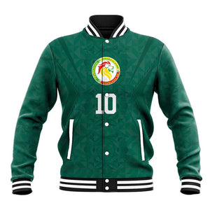 Custom Senegal Football Baseball Jacket Traditional Senegalese Fabric Sporty Style