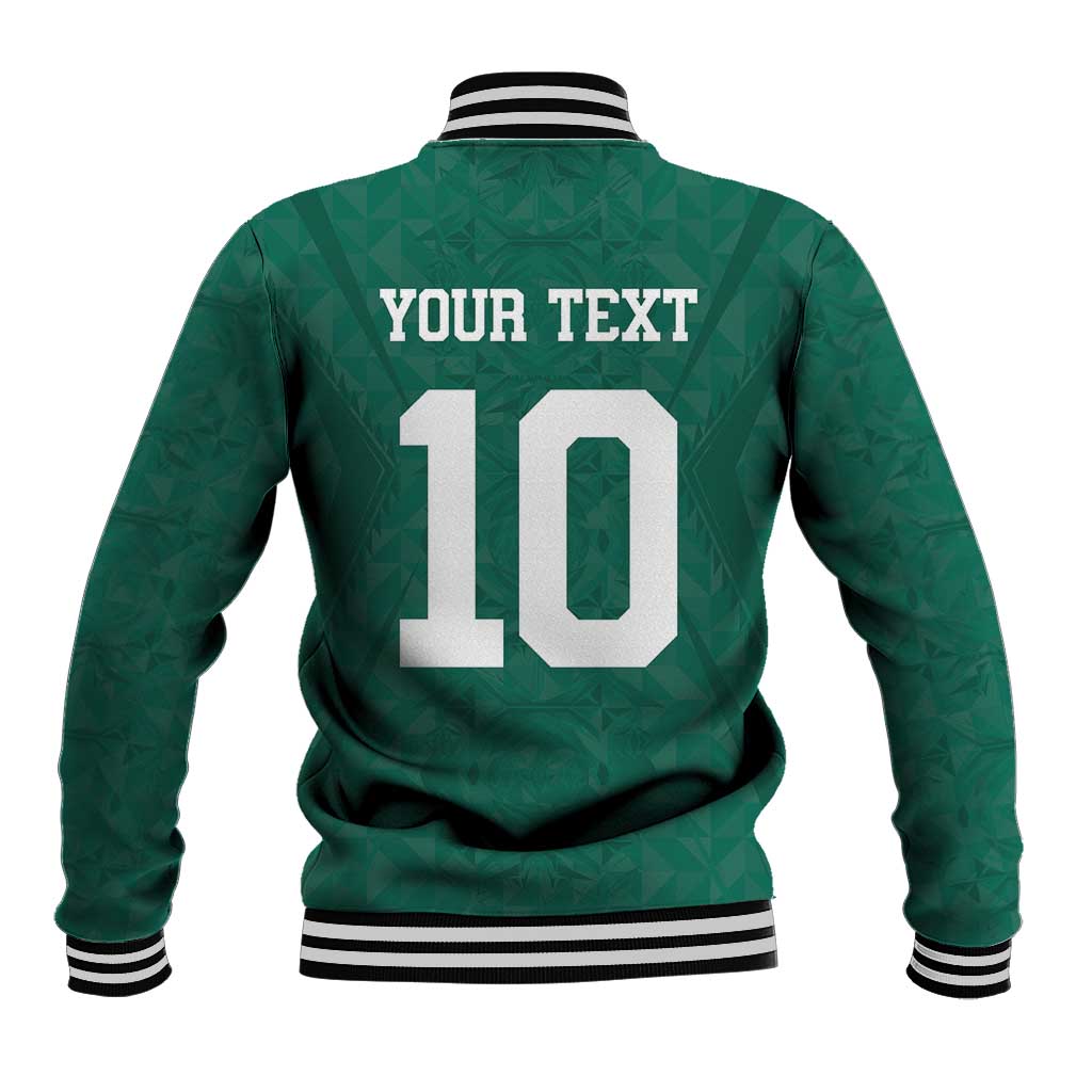 Custom Senegal Football Baseball Jacket Traditional Senegalese Fabric Sporty Style