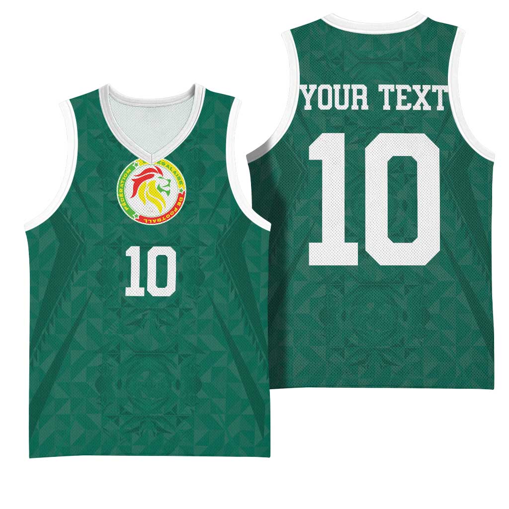 Custom Senegal Football Basketball Jersey Traditional Senegalese Fabric Sporty Style