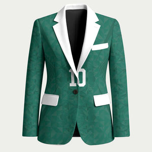 Custom Senegal Football Blazer Traditional Senegalese Fabric Sporty Style