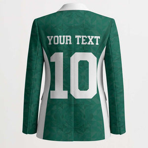 Custom Senegal Football Blazer Traditional Senegalese Fabric Sporty Style