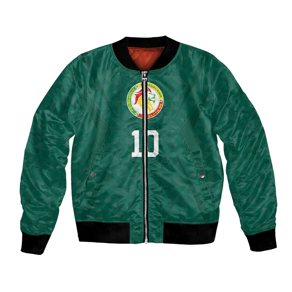 Custom Senegal Football Bomber Jacket Traditional Senegalese Fabric Sporty Style