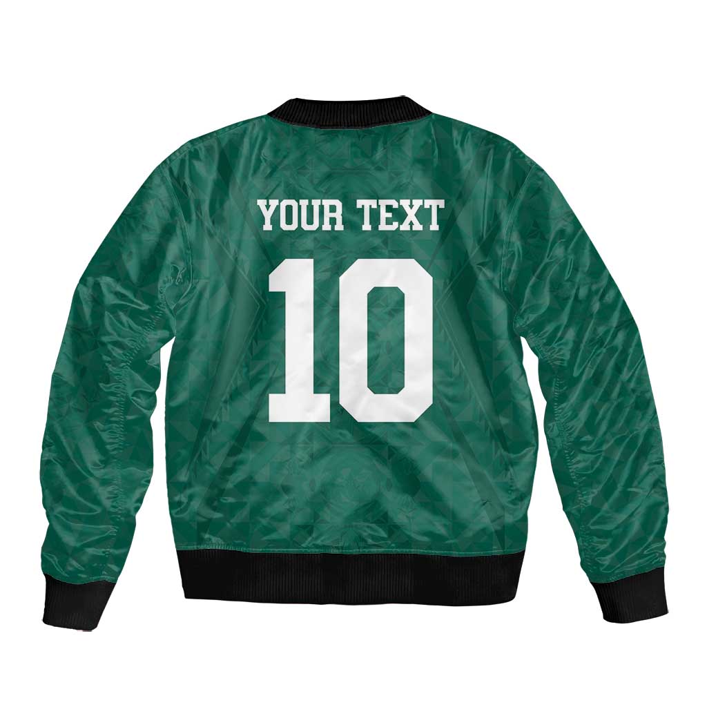 Custom Senegal Football Bomber Jacket Traditional Senegalese Fabric Sporty Style