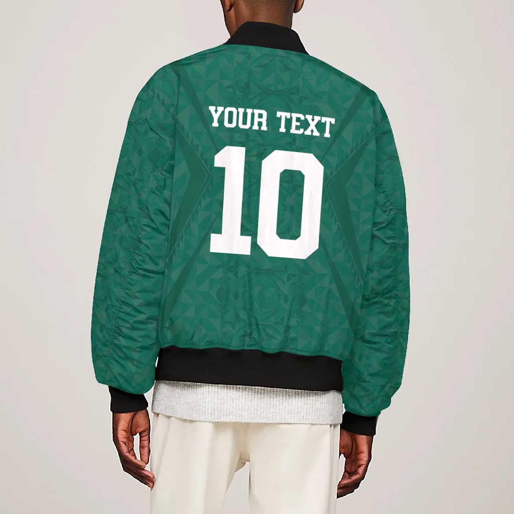 Custom Senegal Football Bomber Jacket Traditional Senegalese Fabric Sporty Style