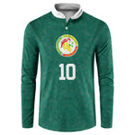 Custom Senegal Football Button Sweatshirt Traditional Senegalese Fabric Sporty Style