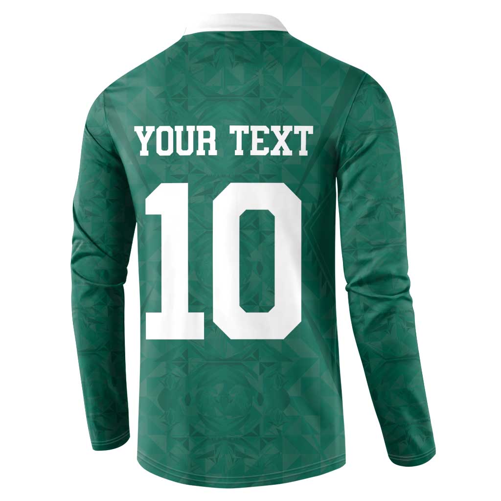 Custom Senegal Football Button Sweatshirt Traditional Senegalese Fabric Sporty Style