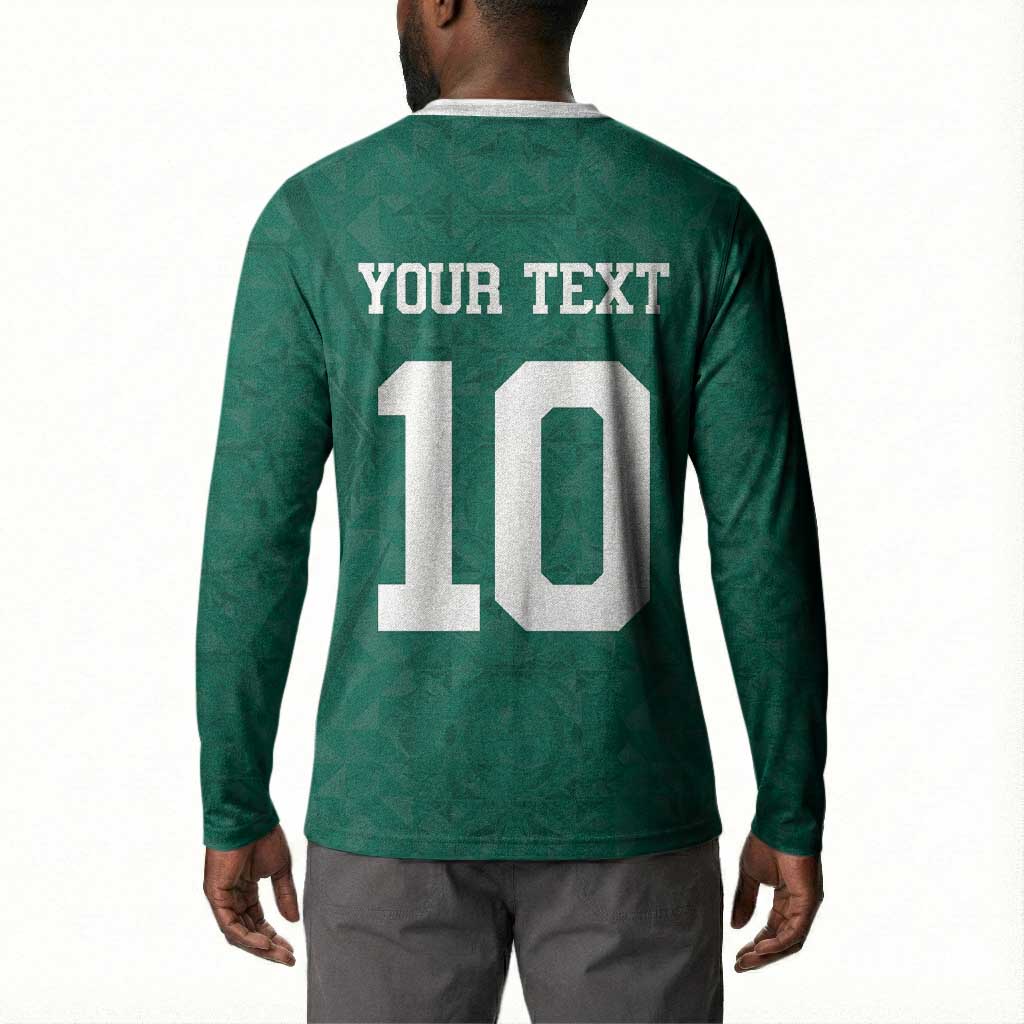 Custom Senegal Football Button Sweatshirt Traditional Senegalese Fabric Sporty Style