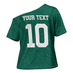 Custom Senegal Football Cross Shoulder Shirt Traditional Senegalese Fabric Sporty Style