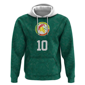 Custom Senegal Football Hoodie Traditional Senegalese Fabric Sporty Style