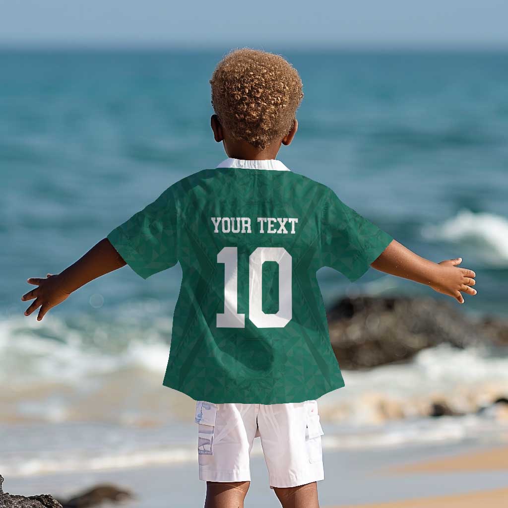 Custom Senegal Football Kid Hawaiian Shirt Traditional Senegalese Fabric Sporty Style