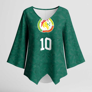 Custom Senegal Football Kimono Sleeve Blouse Traditional Senegalese Fabric Sporty Style