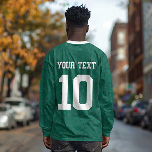 Custom Senegal Football Long Sleeve Shirt Traditional Senegalese Fabric Sporty Style