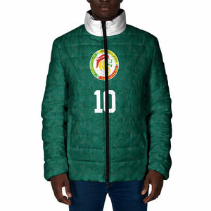 Custom Senegal Football Padded Jacket Traditional Senegalese Fabric Sporty Style
