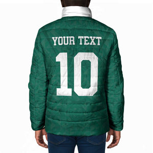 Custom Senegal Football Padded Jacket Traditional Senegalese Fabric Sporty Style